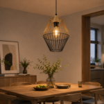Modern Two-Tone Wire Cage Pendant Light | Black & Gold - Image 2