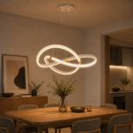 Modern Infinity LED Pendant Light | White & Grey - Image 2